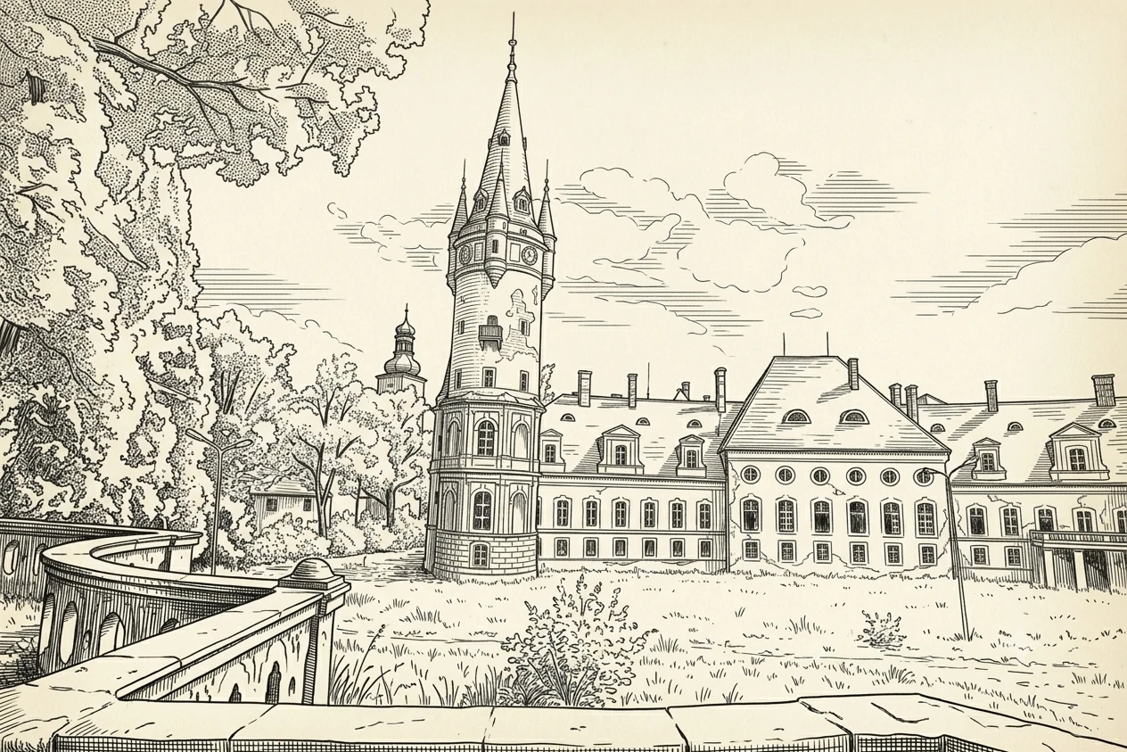 Rycina archiwalna — Pałac w Bożkowie, widok IV